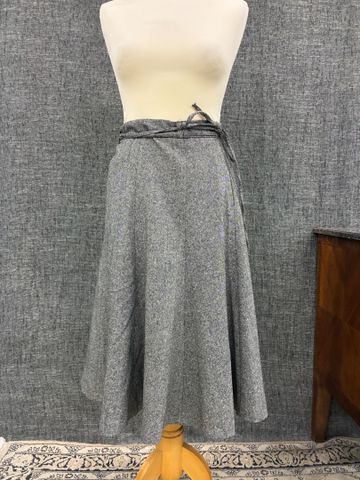 AUTRE TON – Jupe gris chiné en laine, soie et polyester, taille 4...