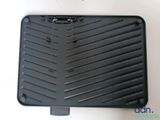 an image of a black grill pan on a white table