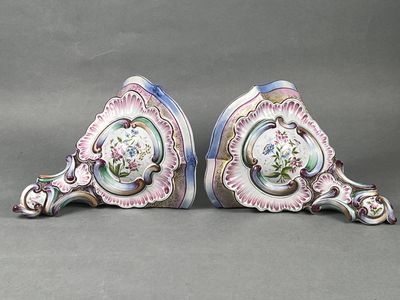 Emile GALLE (Lorraine). Remarquable paire d’encoignures mura… - Photo 1