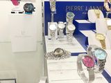 many watches on display in a glass case