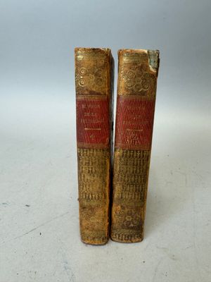 deux vieux livres sont posés côte à côte sur une surface blanche