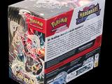 a box of pokemon trading cards on a black background