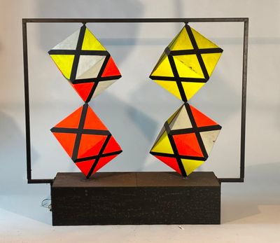 a picture of a sculpture made out of colorful paper