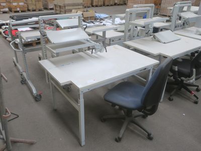 Bureau d'atelier pieds réhaussables TESTON 120x80 avec 1 cha… - Photo 1