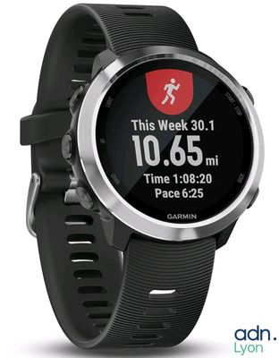 a close up of a smart watch on a white background
