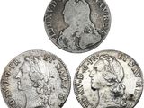trois pièces d'argent datant du règne de George IV