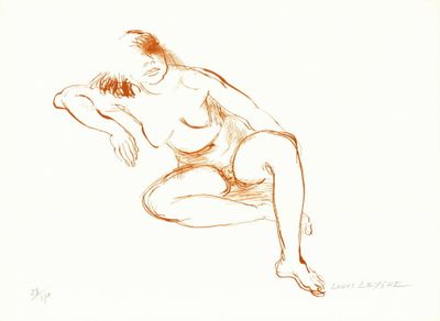 Louis LEYGUE (1905-1992) - Nu assis, Lithographie originale …