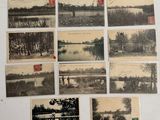 de nombreuses cartes postales anciennes représentant un lac et des arbres