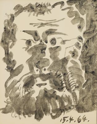 D'après Pablo Picasso (1881-1973) Homme barbu Fac-similé sur…