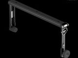an image of a close up of a metal rail on a black background