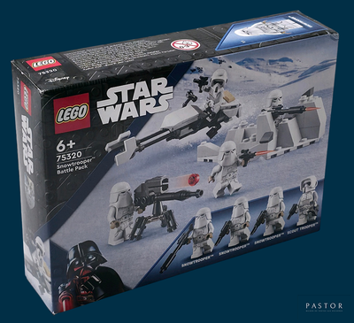 a box of lego star wars sets on a blue background
