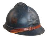 an old helmet with a skull and crossbone on the side