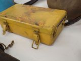 several pieces of luggage sitting on top of a table next to each other