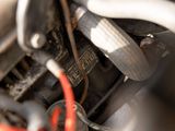 a close up view of a motorcycle engine with wires