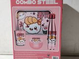 a pink box with a picture of a sushi on it