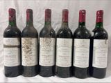 six bouteilles de vin sont alignées sur une table