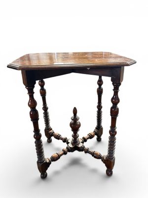 an image of a table with a wooden top on a white background