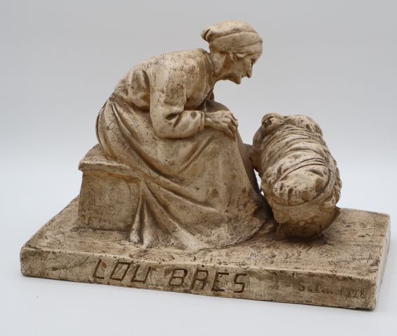 MAZET Marguerite (1881-1947) « Lou Bres » sujet en plâtre patiné ...