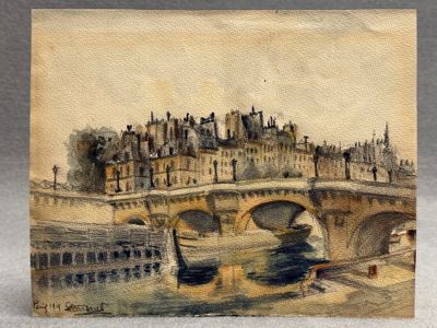 Ecole Française début XX° Le Pont Neuf à Paris, 1919.