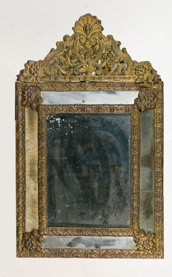 Miroir à pareclose en cuivre et laiton doré. - Photo 1