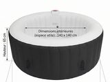Les dimensions d'un jacuzzi gonflable sont indiquées