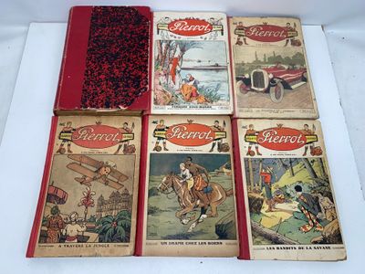 four vintage children ' s books are lined up on a white surface