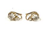 boucles d'oreilles bicolores en or et diamants