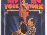 une affiche du film « New York » sur laquelle figure un homme jouant du saxophone
