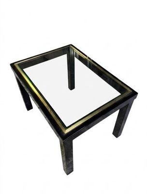 an image of a glass coffee table with a metal base