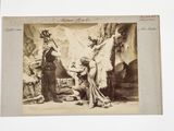 an old photo of a man and a woman in a cave