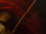 portrait of a man in a red cloak holding a staff