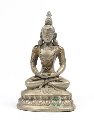 CHINE, XIXe Statuette en bronze représentant un bodhisattva,…
