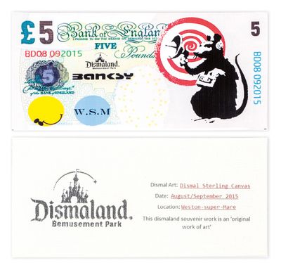 BANKSY (né en 1974) d'après - Radar Rat - 2015 Billet de ban…