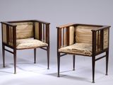 paire de fauteuils Art déco avec coussins rembourrés, début du XXe siècle