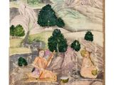 une image représentant un tableau où l'on voit un homme et une femme assis sur une colline