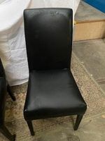Lot de 4 chaises contemporaines en simili cuir noir, à dossi… (photo 2)