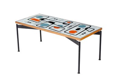 a table that has a design on it on it