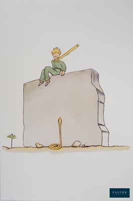 un dessin représentant un homme assis sur un rocher, une épée à la main