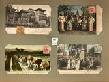 des images de personnes et d'animaux sur le mur d'une maison