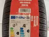 a close up of a tire with a label on it