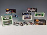 a lot of toy cars in a display case