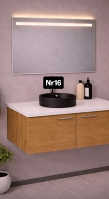 Ensemble meuble de salle de bain 80 cm OSKAB – Bois avec vas…