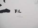 a black and white drawing of a dog on a wall