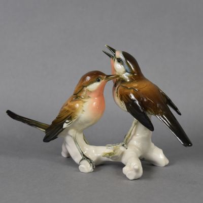 deux oiseaux perchés ensemble sur une branche