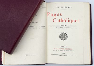 HUYSMANS (Joris-Karl). PAGES CATHOLIQUES. P., Stock, 1899. In-12 chagr - Photo 1