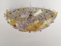 Lustre suspension en verre de Murano à décor de fleurs (photo 3)