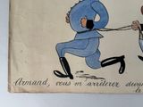 a drawing of a man pulling a woman on a rope