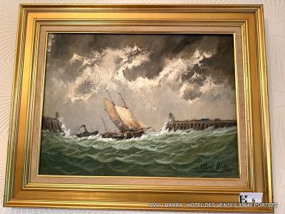 Albert HIRTZ(1898-1976) - Huile sur toile Marine, Sbd Albert…