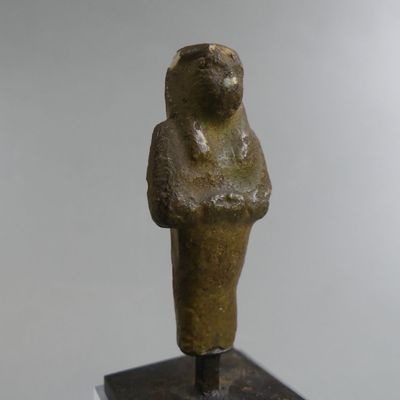 Archéologie. Égypte. Petit oushebti en faïence égyptienne br…