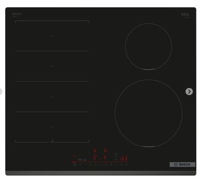 a black induction cooktop with three burners and a timer